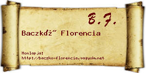 Baczkó Florencia névjegykártya